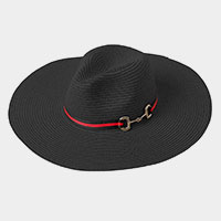 Color Block Band Straw Panama Sun Hat