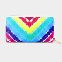 Rainbow Spiral Tie Die Print Wallet