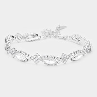 Crystal Glass Marquise Evening Bracelet