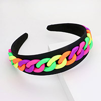 Multi Colored Chain Accented Fabric Headband