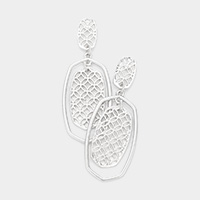 Cut Out Detail Abstract Dangle Metal Earrings