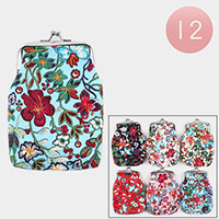 12PCS - Assorted Flower Coin Purses