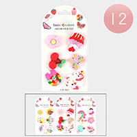 12 Set of 6 - Flower Cupcake Cherry Butterfly Candy Unicorn Shoes Deco Charms