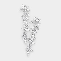 Marquise Stone Cluster Drop Dangle Evening Earrings