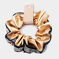 Bling Faux Leather Scrunchie Hair Band