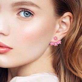 Flower Ear Jacket Earrings