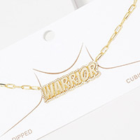 Gold Dipped Warrior Message Pendant Necklace