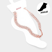 Crystal Rhinestone Pave Evening Anklet