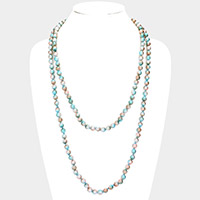 Multi Colored Pearl Long Necklace