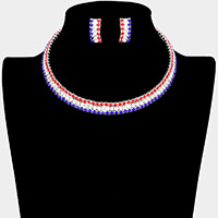 American USA Rhinestone Choker Necklace