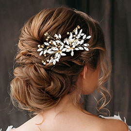 Marquise Rhinestone Embellished Hair Comb