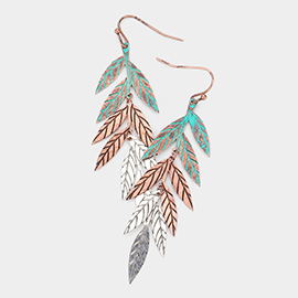 Metal Leaf Dangle Earrings