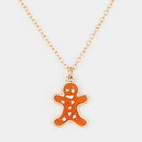 Gingerbread Man Pendant Necklace