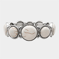 Natural Stone Accented Stretch Bracelet