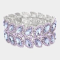 Marquise Stone Embellished Stretch Evening Bracelet