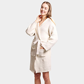 Solid Color Hooded Robe