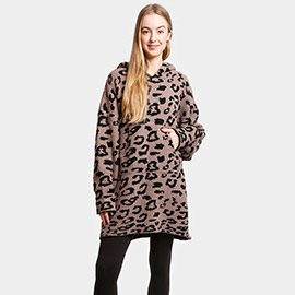 Leopard Hooded Wearable Blanket
