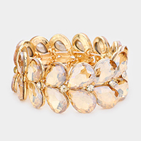 Teardrop Stone Embellished Evening Bracelet