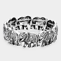 Antique Metal Elephant Stretch Bracelet