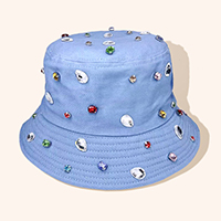 Stone Embellished Bucket Hat