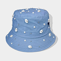 Pearl Embellished Bucket Hat