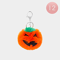 12PCS - Plush Halloween Pumpkin Key Chains