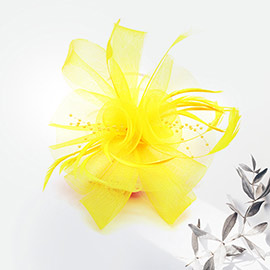 Floral Feather Mesh Fascinator / Headband