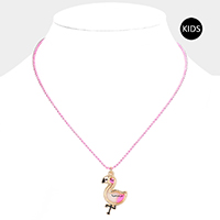 Lucite Flamingo Pendant Kids Necklace