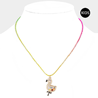 Lucite Flamingo Pendant Kids Necklace