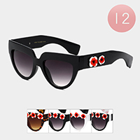 12PCS - Flower Decorated Frame Wayfarer Sunglasses