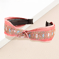 Flower Embroidered Knot Headband