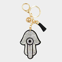 Bling Evil Eye Tassel Keychain