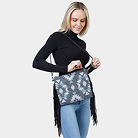 Western Pattern Tassel Crossbody / Clutch Bag