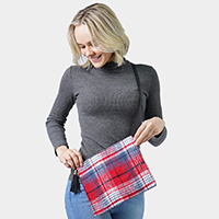 Plaid Check Crossbody / Clutch Bag