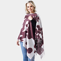 Cow Print Double Sided Shawl/Poncho