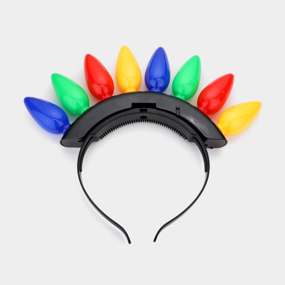 LED Light Up Christmas Bulb Headband