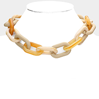 Acetate Link Chain Chunky Necklace