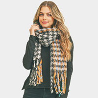 Soft Fuzzy Multi Color Pinwheel Scarf