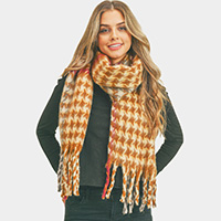 Soft Fuzzy Multi Color Pinwheel Scarf