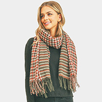 Houndstooth Chevron Two Patterns Scarf