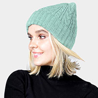 Cable Knit Cuff Beanie Hat