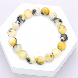 Natural Stone Beaded Stretch Bracelet