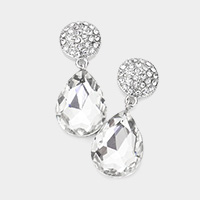 Teardrop Stone Dangle Evening Earrings