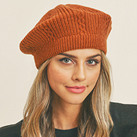 Solid Knit Beret Hat