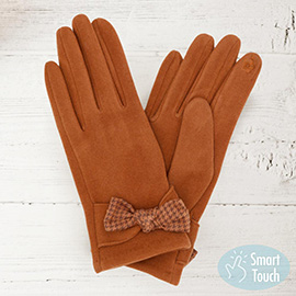 Houndstooth Bow Smart Gloves