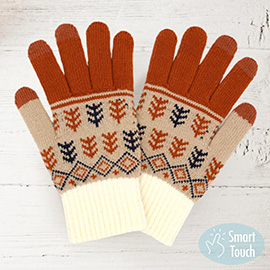 Aztec Pattern Knit Smart Gloves