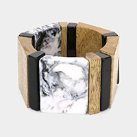 Acetate Wood Stretch Bracelet