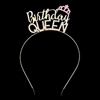 Birthday Queen Rhinestone Metal Headband
