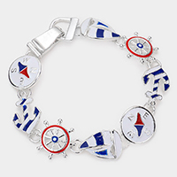 Enamel Anchor Yacht Link Magnetic Bracelet