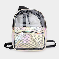 Shimmery Clear Transparent Backpack